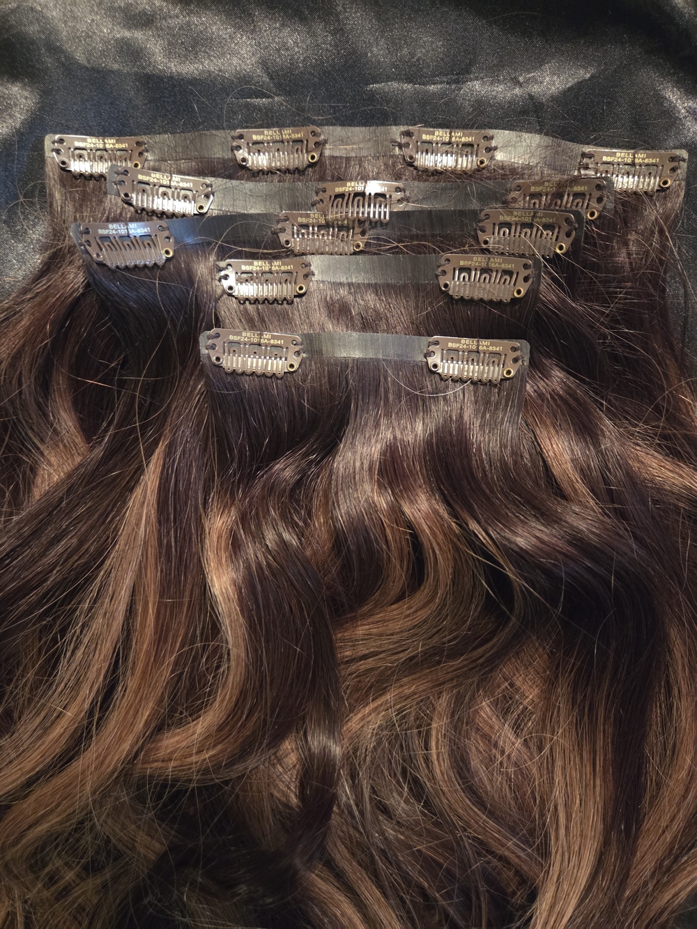 Bellami Silk Seam Clip-In Hair Extensions - Dark Honey Cocoa - Picture 6 of 7